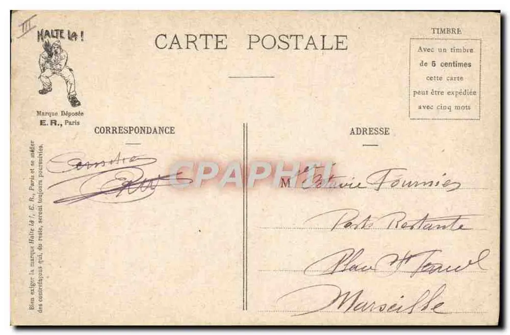 Die Moderne Armee — Im Friseursalon — E.R. Paris, Nr. 15108 - Rückseite