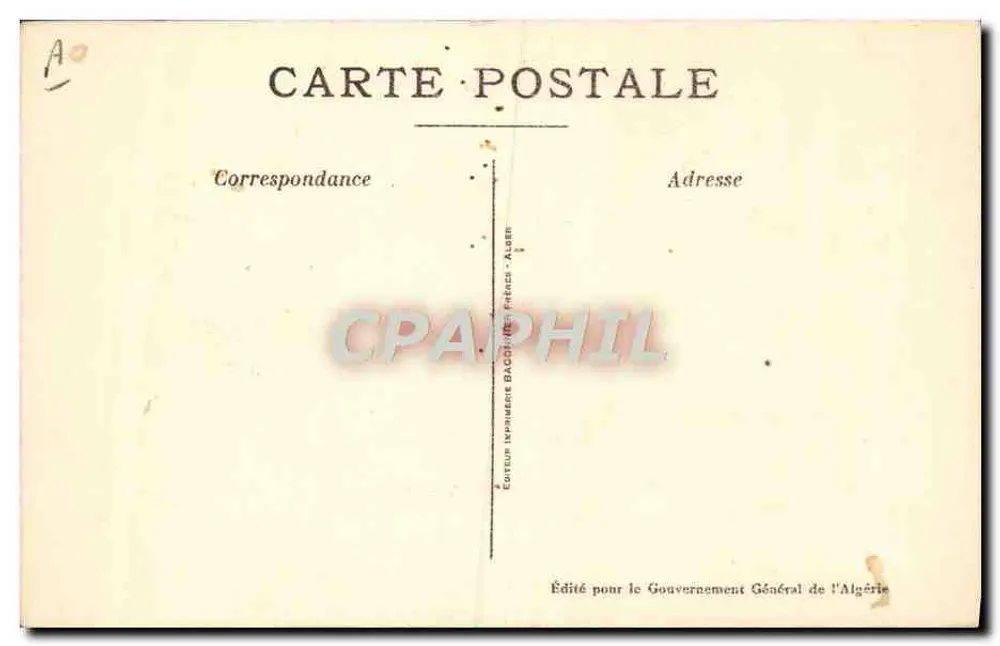 Barbiers — Cenas e Tipos Argelinos — Série No 1 — Roger Jarrigé — Imprimerie Bacchier, Argel - Verso