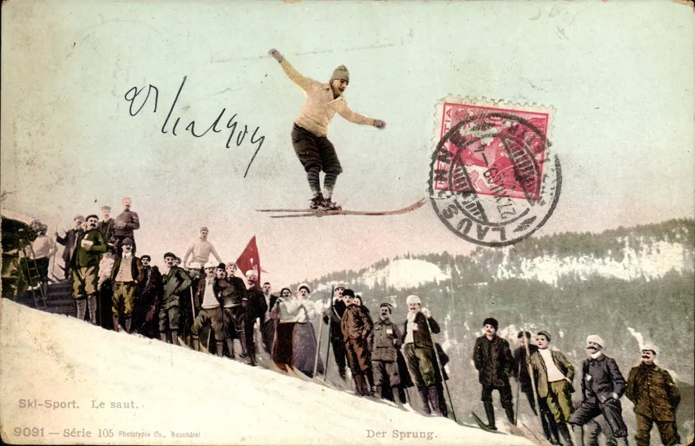 Ski-Sport. Der Sprung. — Phototypie Co., Neuchâtel — Serie 105 - Vorderseite