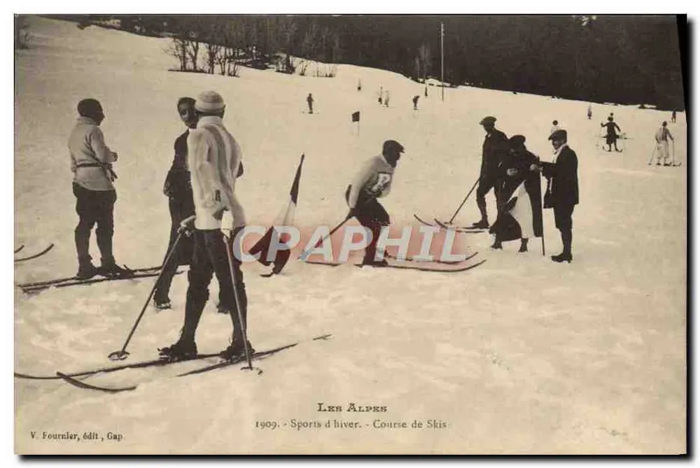 Die Alpen - Winter-Sport - Skirennen - V. Fournier, Verlag, Gap - Vorderseite