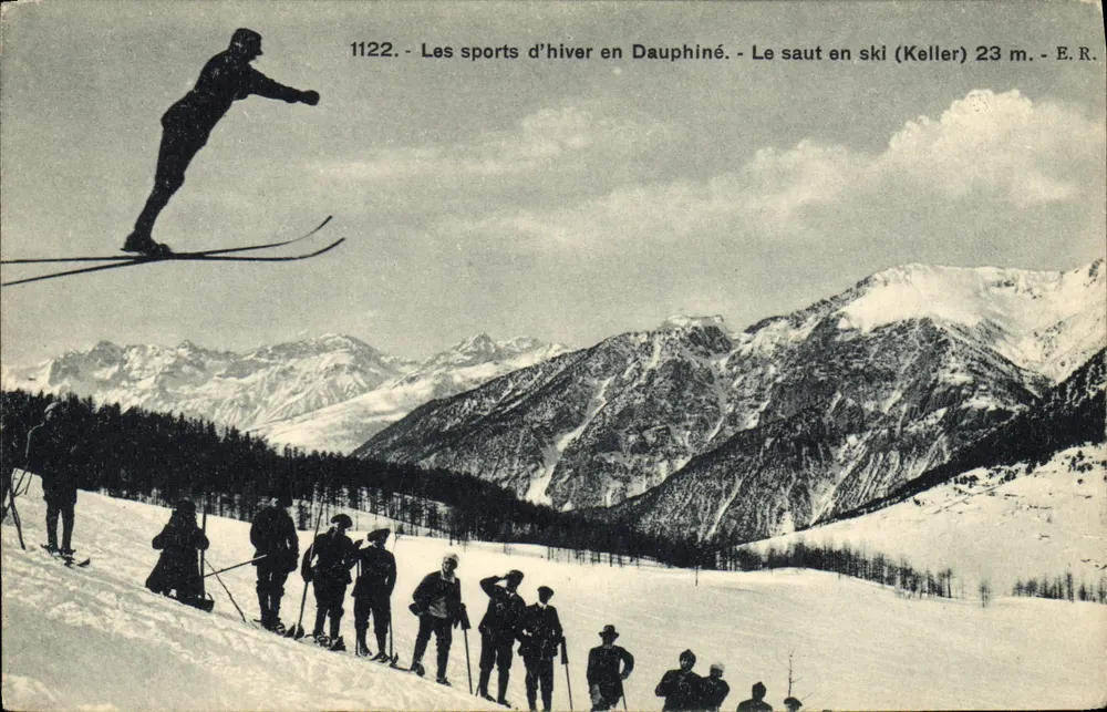 Der Skisprung (Keller) 23 m. — WinterSport in Dauphiné — E.R. - Vorderseite