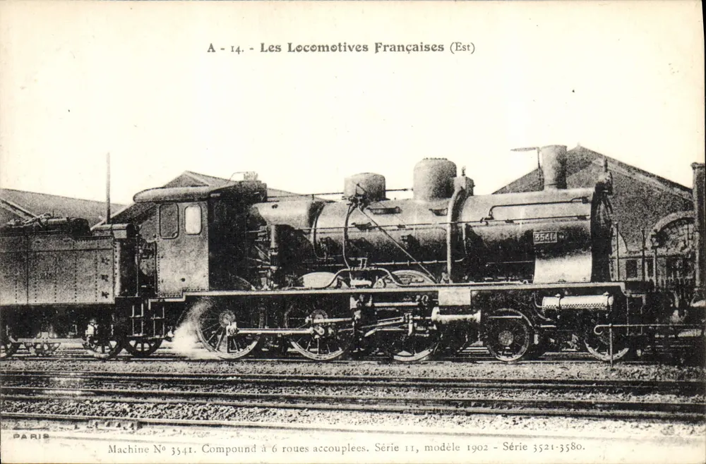 Locomotiva com 6 rodas acopladas — Série 11, modelo 1902 — Editor (Est) — N° 3341 - Frente