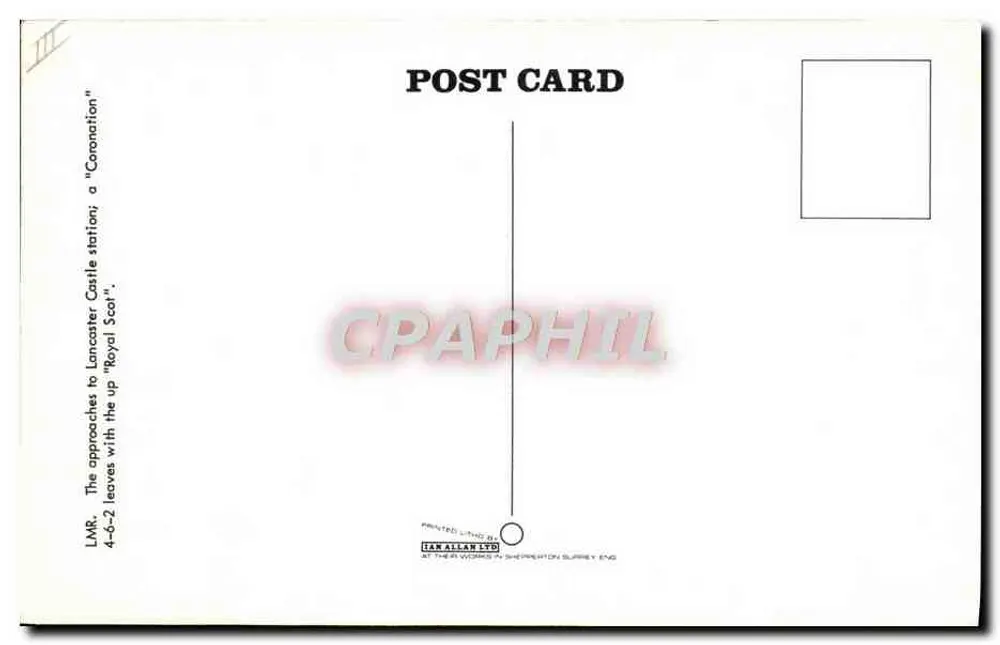 Aproximações da estação de Lancaster Castle — LMR, 4-6-2 'Royal Scot' — Ian Allan Ltd - Verso