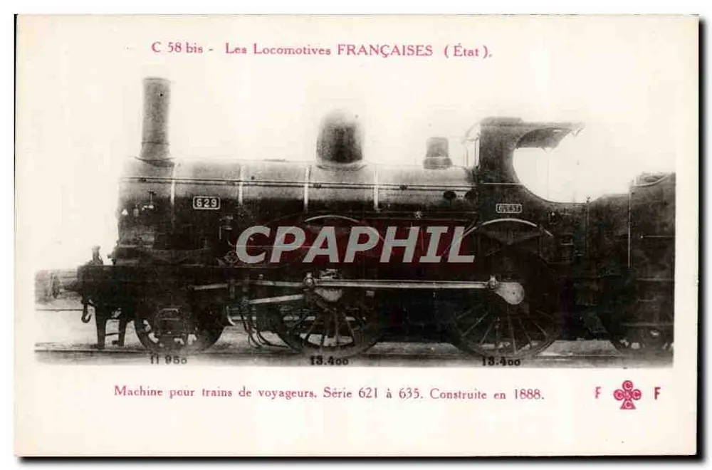 Französische Lokomotive der Serie 621 bis 635 — Zustand — Verleger P. FLEURY, Paris - Vorderseite