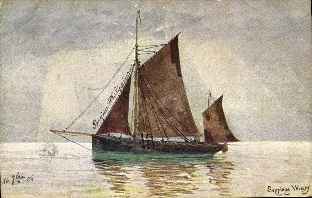 Navio a vela nas Filipinas — pintura de Seppings Wright — n° 16, 2.04 - Frente