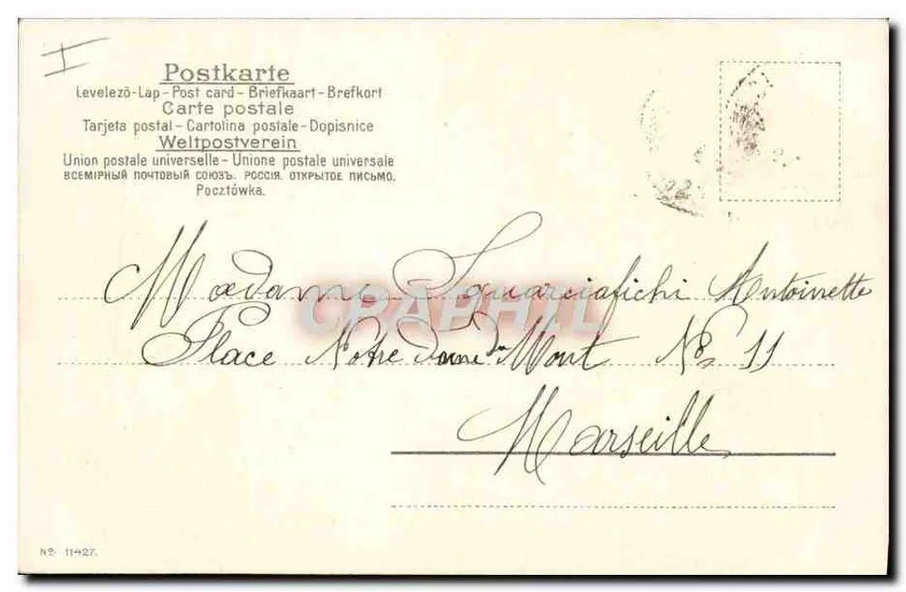 Navio em dificuldade — 27 de outubro de 1906 — editor não identificado, número de série não visível - Verso