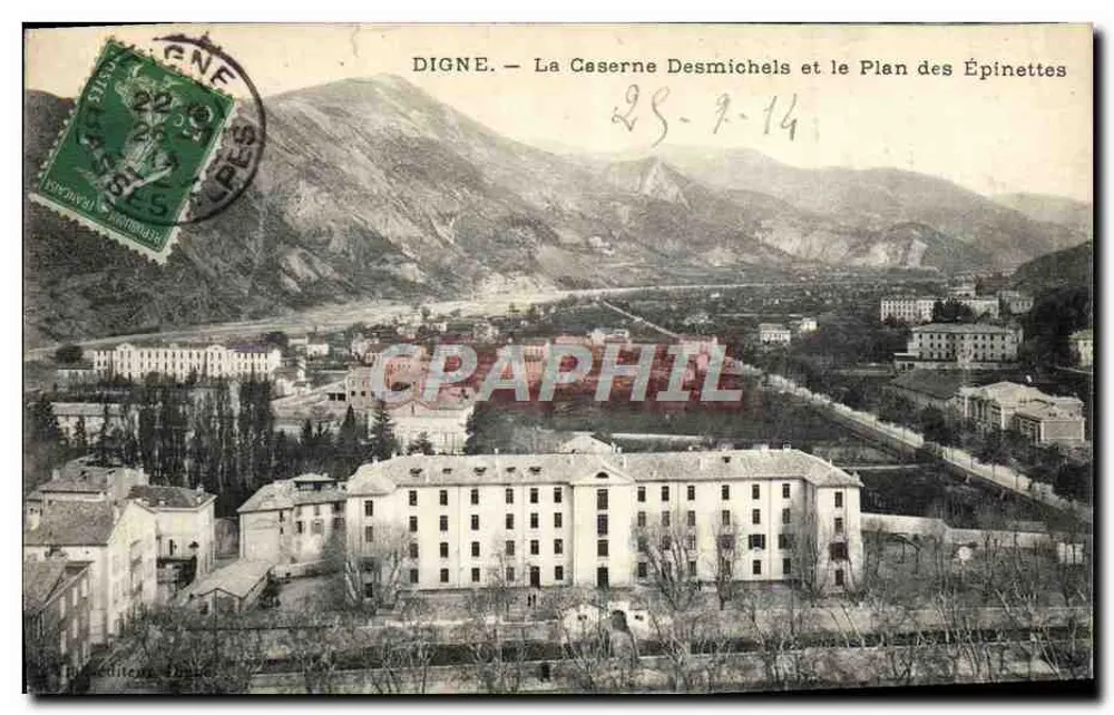 Digne — La Caserne Desmichels und der Plan des Épinettes — Verlag: L'Éditeur, Digne - Vorderseite