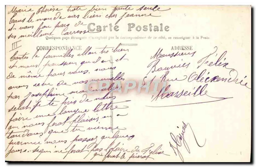 Avignon — Kasernen Chabran belegt durch die 58. Infanterie — Edition N.G. - Rückseite