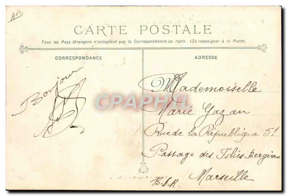 Überlebende des IÉNA-Unternehmens — Phototypie Marius Bar — Toulon - Rückseite