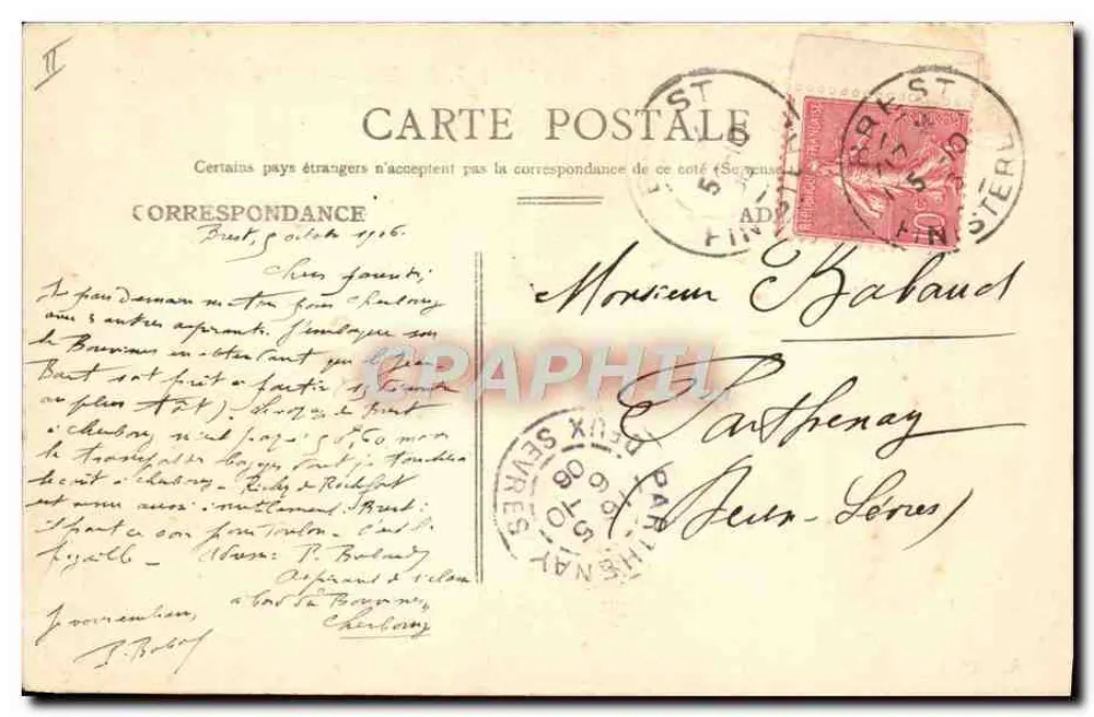 BREST — Ponte di un Cacciatorpediniere — Editore anonimo, n° 257 - Verso
