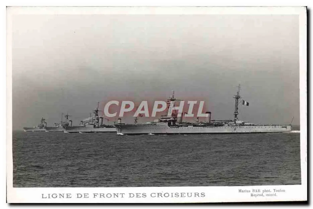 Frontlinie der Kreuzer — Marius BAB phot. Toulon, Reprod. interd. - Vorderseite