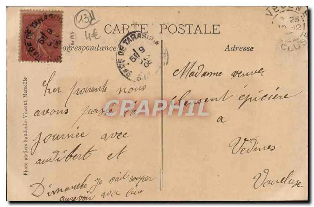 Tarascon. O Castelo do Rei René — Edição L. Boyer - Verso