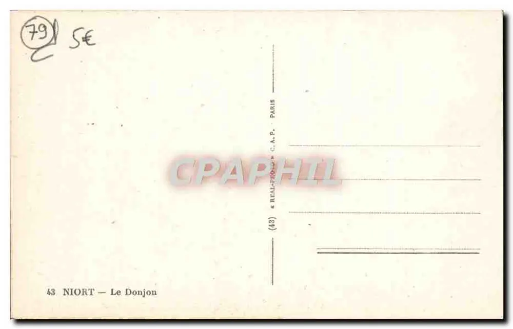 Niort — O Donjon — editor REAL-PROJ, Paris - Verso