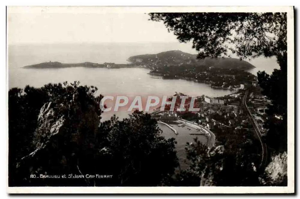 Beaulieu e St Jean Cap Ferrat — vista panorâmica — Les Éditions MAR, 8 bis Sainte-Agathe, Nice - Frente