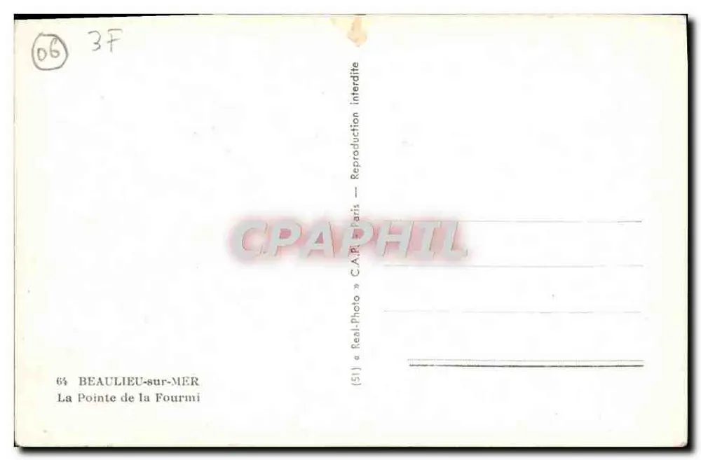 De Punt van de Mier — Beaulieu-sur-Mer — C.A.P. Parijs - Achterkant