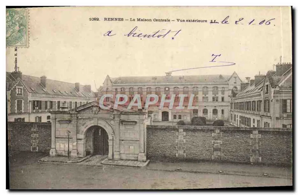 Rennes — La Maison Centrale — Vista exterior — Ed. R. M. n°1092 - Anverso