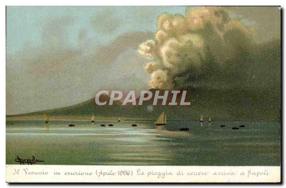 Der Vesuv in Eruption — April 1906 — Verlag Ettore Ragazzone, Neapel - Vorderseite