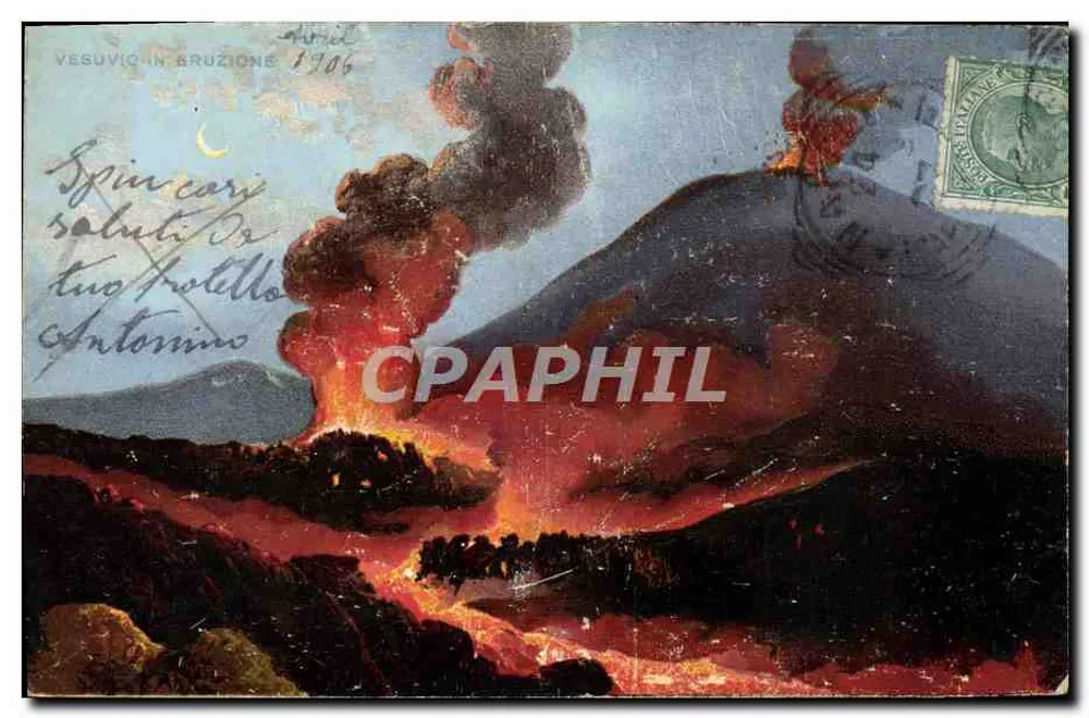 Vesuvio en éruption — illustration — éditeur non visible - Recto