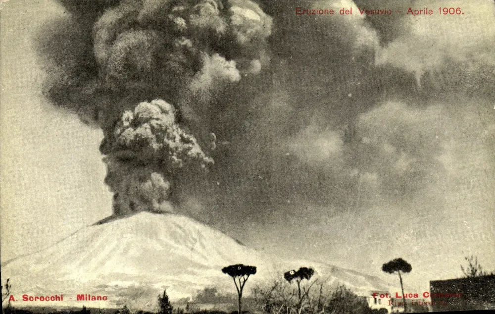 Ausbruch des Vesuvs — April 1906 — A. Scrocchi, Mailand - Vorderseite