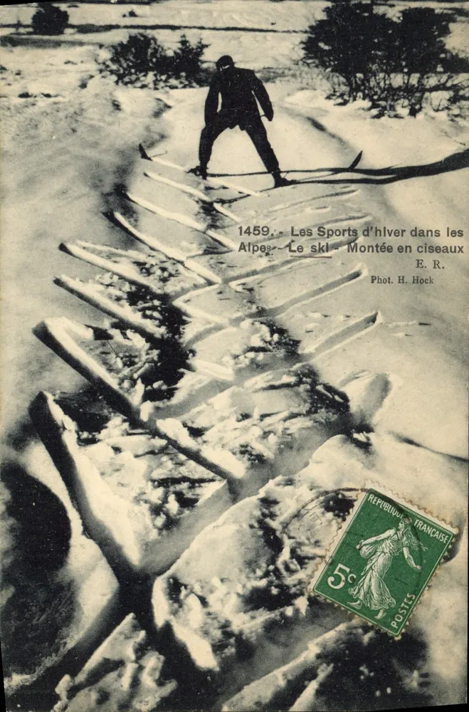 Winter-Sport in den Alpen - Ski - Parallelsteigung - E.R. - Fot. H. Hock - Vorderseite