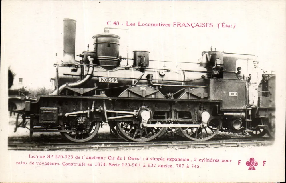 Dampflokomotive Nr. 120-923 — Cie de l'Ouest — État — Serie 120-901 bis 937 - Vorderseite