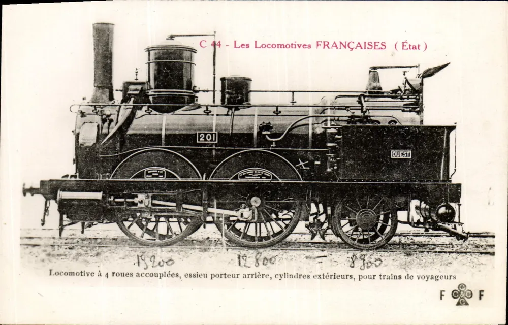 Locomotiva de 4 rodas acopladas — C 44 - As Locomotivas FRANCESAS (Estado) — F. F. Paris - Frente