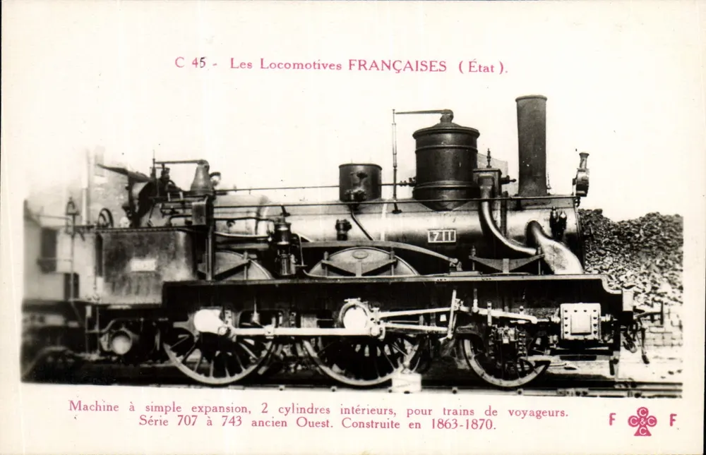 Locomotiva francesa — Série 707 a 743 — Editor F. F. - Frente