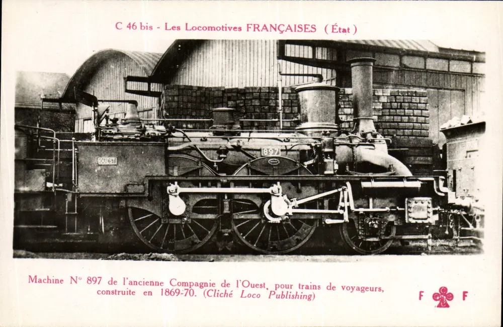 Dampflokomotive n° 897 — Ancienne Compagnie de l'Ouest — Cliché Loco Publishing - Vorderseite