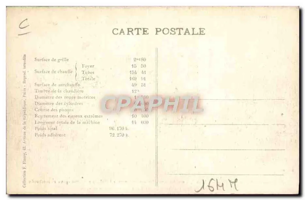 Mecânico de máquina N° 42-016 — Tipo Mikado — Estado — Série 42-001 a 42-020 - Verso