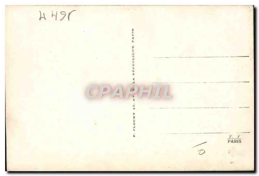 Locomotiva francesa — Máquina No 231 655 desengonçada — Editor F. Fleury, Paris - Verso