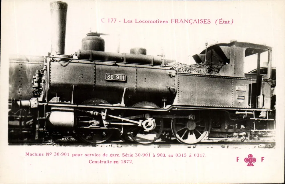Französische Lokomotive Nr. 30-901 — Serie 30-901 bis 903 — Verlag F. Fleury, Paris - Vorderseite