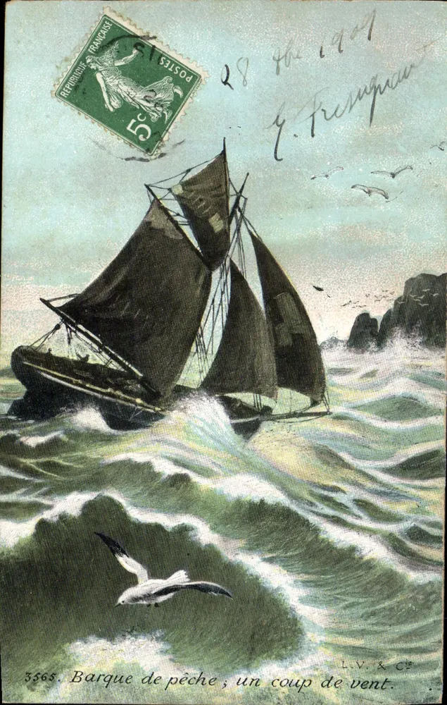 Fischboot ; Ein Sturmwind — L.V. & Cie — n° 3565 - Vorderseite