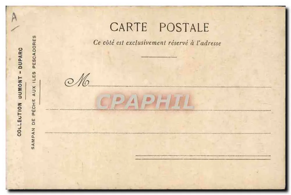 Fischsampan auf den Inseln — Sammlung Dumont-Duparc — R. Dumont Duparc 1917 - Rückseite