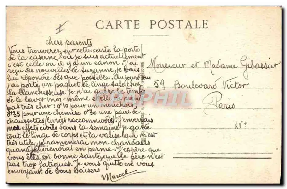 Estrasburgo - Bairro Lizé — editor desconhecido, n° 624 - Verso