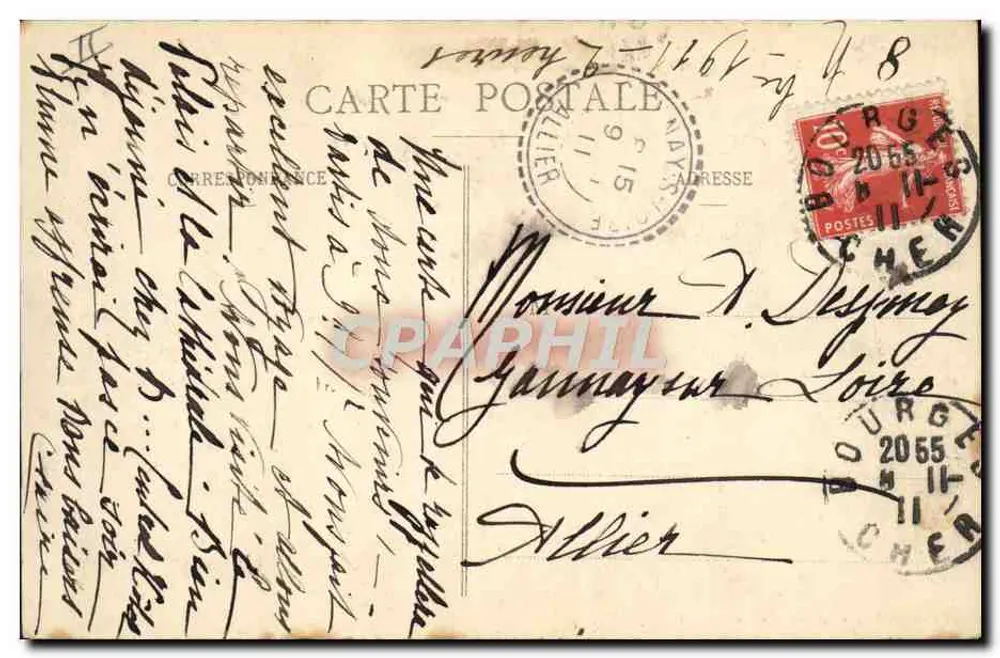Bourges - Bairro Carnot - Artilharia — editor: Edições Nouvelle, n°66 - Verso
