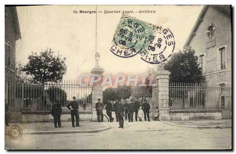 Bourges — Quartier Auger — Artillerie — éditeur imprimeur non visible - Frente