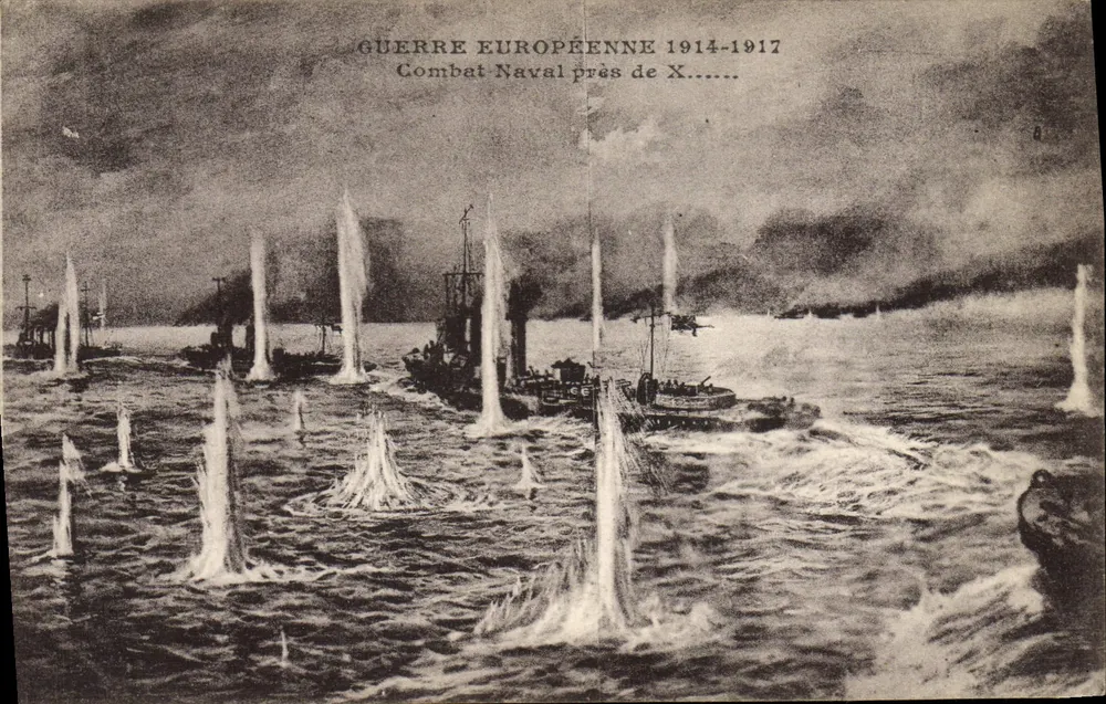 Combate Naval perto de X...... — Guerra Europeia 1914-1917 — Editor desconhecido, n° 8 - Frente