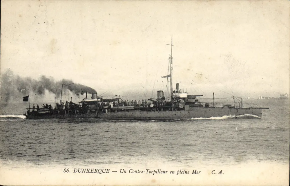 Dünkirchen — Ein Zerstörer auf See — C.A. n°86 - Vorderseite