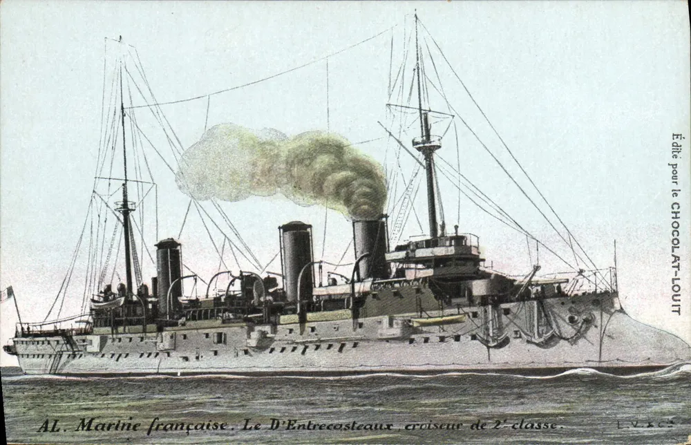 Französische Marine. Der Kreuzer D'Entrecasteaux — Erschienen für CHOCOLAT-LOUIT - Vorderseite