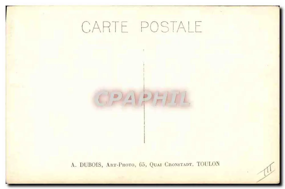Flotilha naval — Porto de Toulon — A. Dubois, Art-Photo, 65, Quai Cronstadt, Toulon - Verso