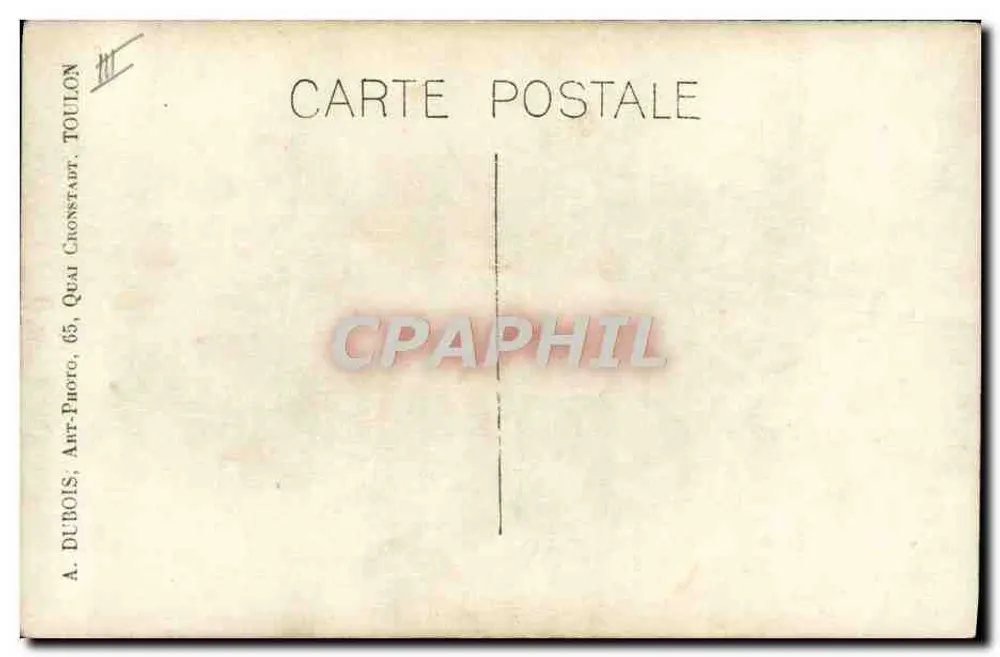 Escadra da Méditerâneo — vista de navios no mar — A. Dubois, Toulon - Verso