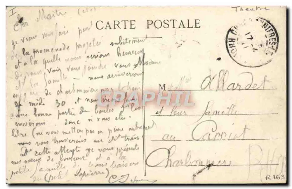 LYON - Teatro dos Célestins — editor desconhecido, n° 5206 - Verso