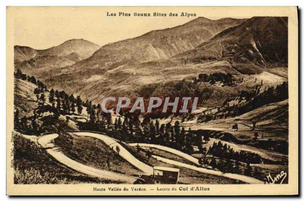 Alta Vale do Verdon — Curvas do Col d'Allos — Os Mais Belos Sítios das Alpes — editor Yblé - Digne - Frente
