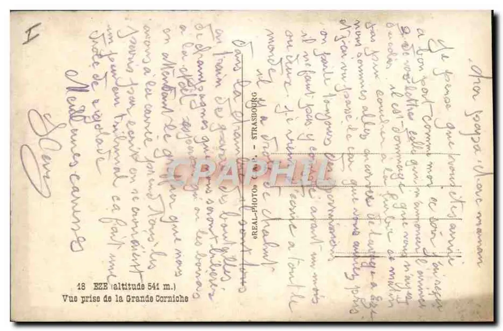 ईज़ — बड़ी कोर्निच से ली गई दृश्य — रियल फोटो - स्ट्रासबर्ग - पीछे