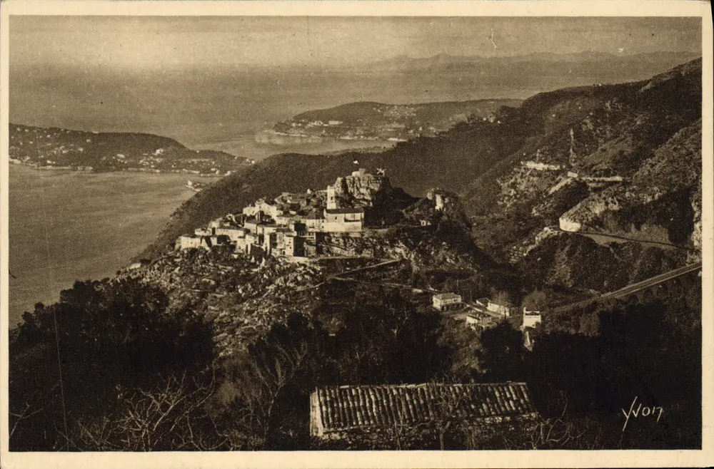 Éze — Allgemeiner Blick von der Route de la Grande Corniche — Éditions d'Art 'La Douce France' - Vorderseite