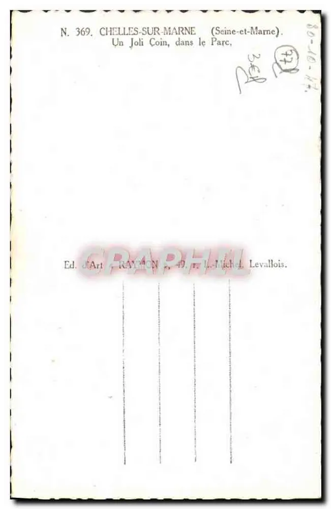 Chelles-sur-Marne — Un bel angolo nel parco — Ed. d'Art Raymon, 49, rue Michel Levallois - Verso
