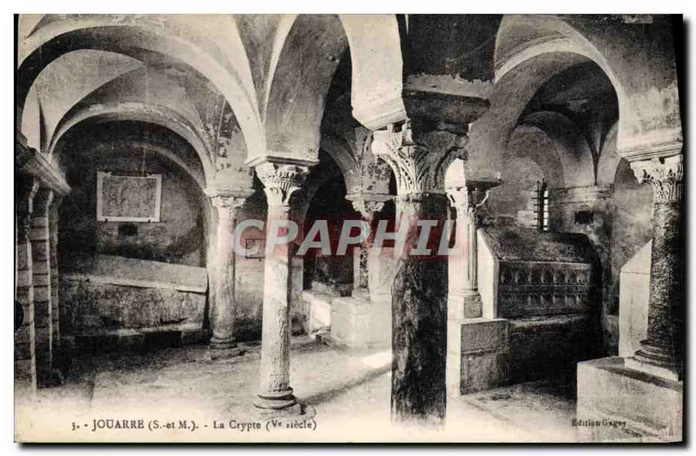 Jouarre (S.-et-M.) - A Cripta (século V) — Edição Gager - Frente