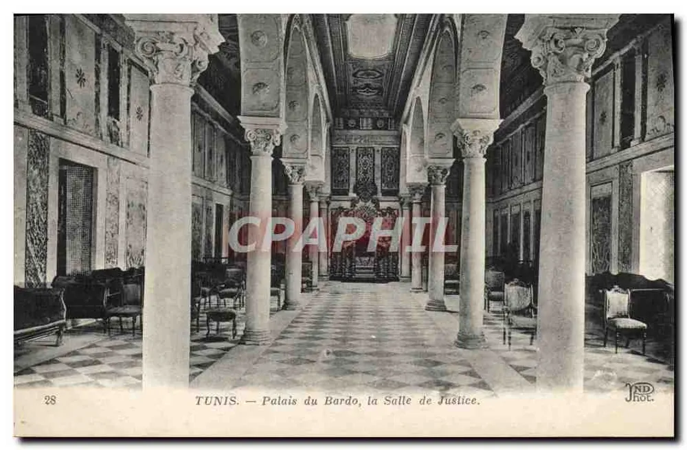 TUNIS — Palast von Bardo, der Justizsaal — NDH Phot. - Vorderseite