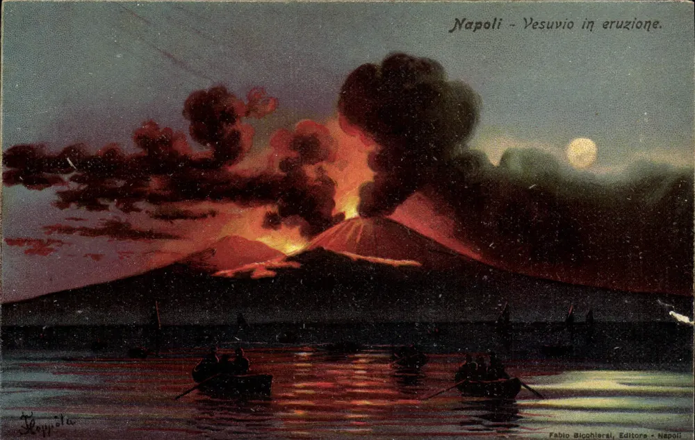 Neapel - Vesuvio in Eruption — Fabio Bicohleral, Verleger - Neapel - Vorderseite