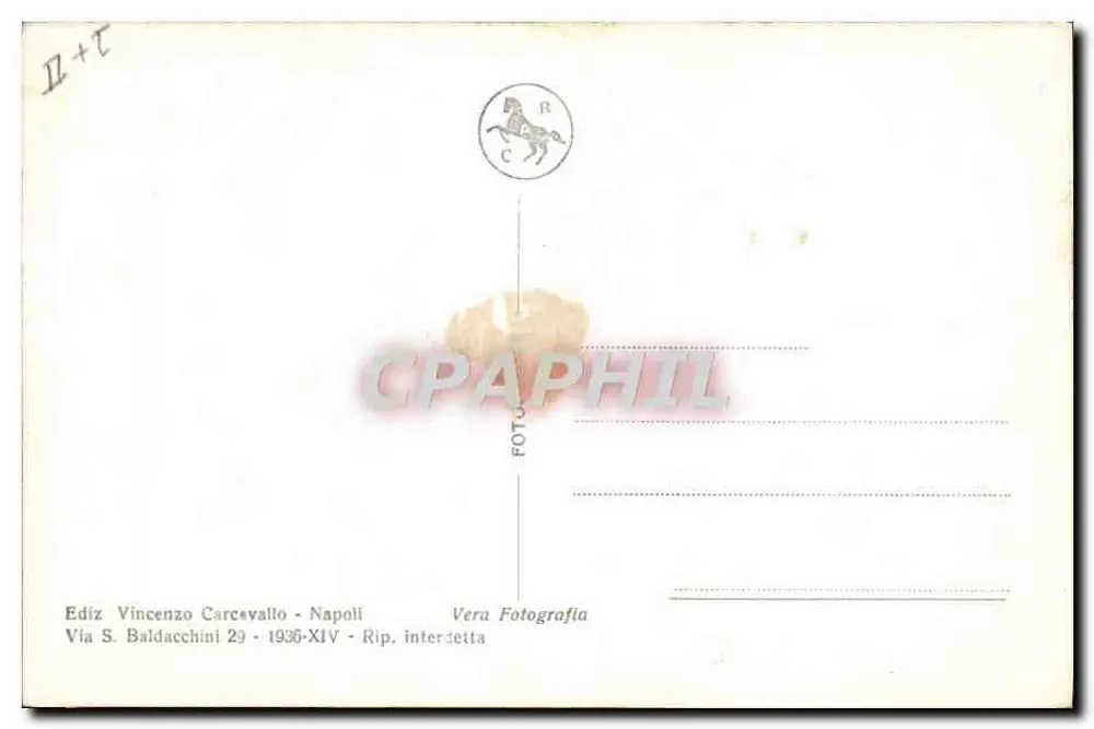 Neapel - Vesuvius - Der Kegel im Inneren des Kraters — Serie 506, Verlag Vincenzo Carcsvallo - Rückseite